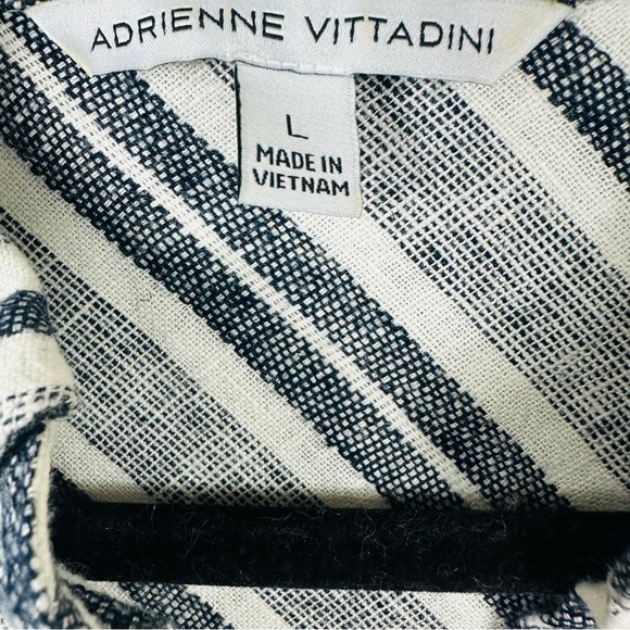 ADRIENNE VITTADINI LINEN STRIPED SHIRT DRESS SIZE (L) - Picture 9 of 12